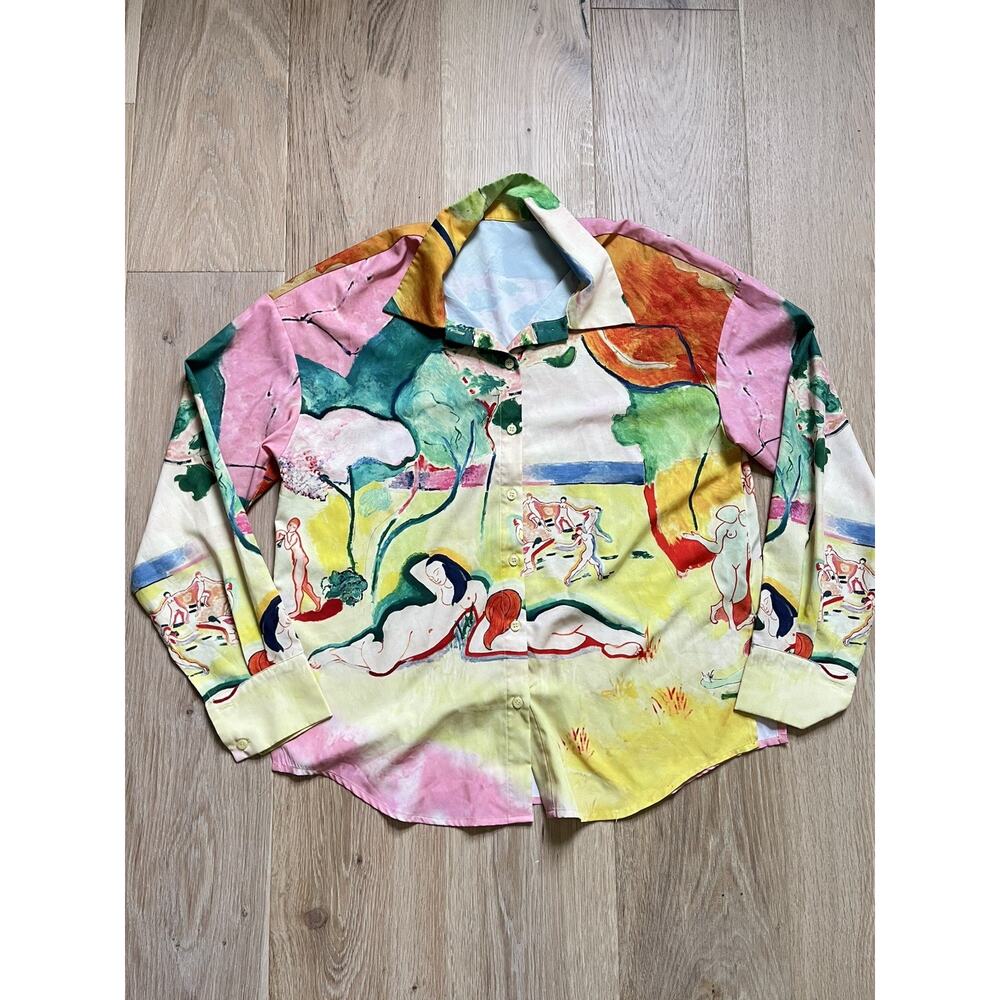 “Henri Matisse The Joy of Life” Nude Oil Painting Womens Blouse M Wearable Art